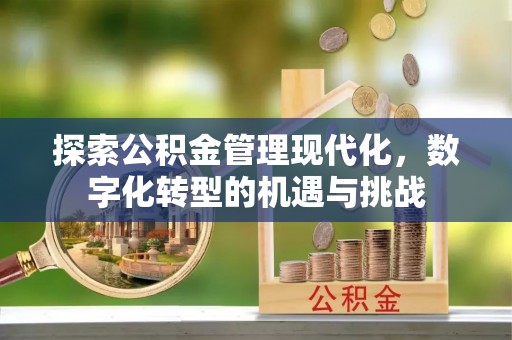 平谷探索公积金管理现代化，数字化转型的机遇与挑战